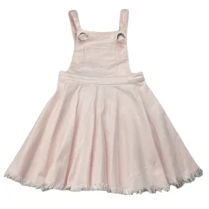 Seed pink stretch denim overalls dress / pinafore, size 6, Pre-loved