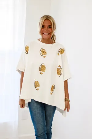 Sequins Football Oversized Top