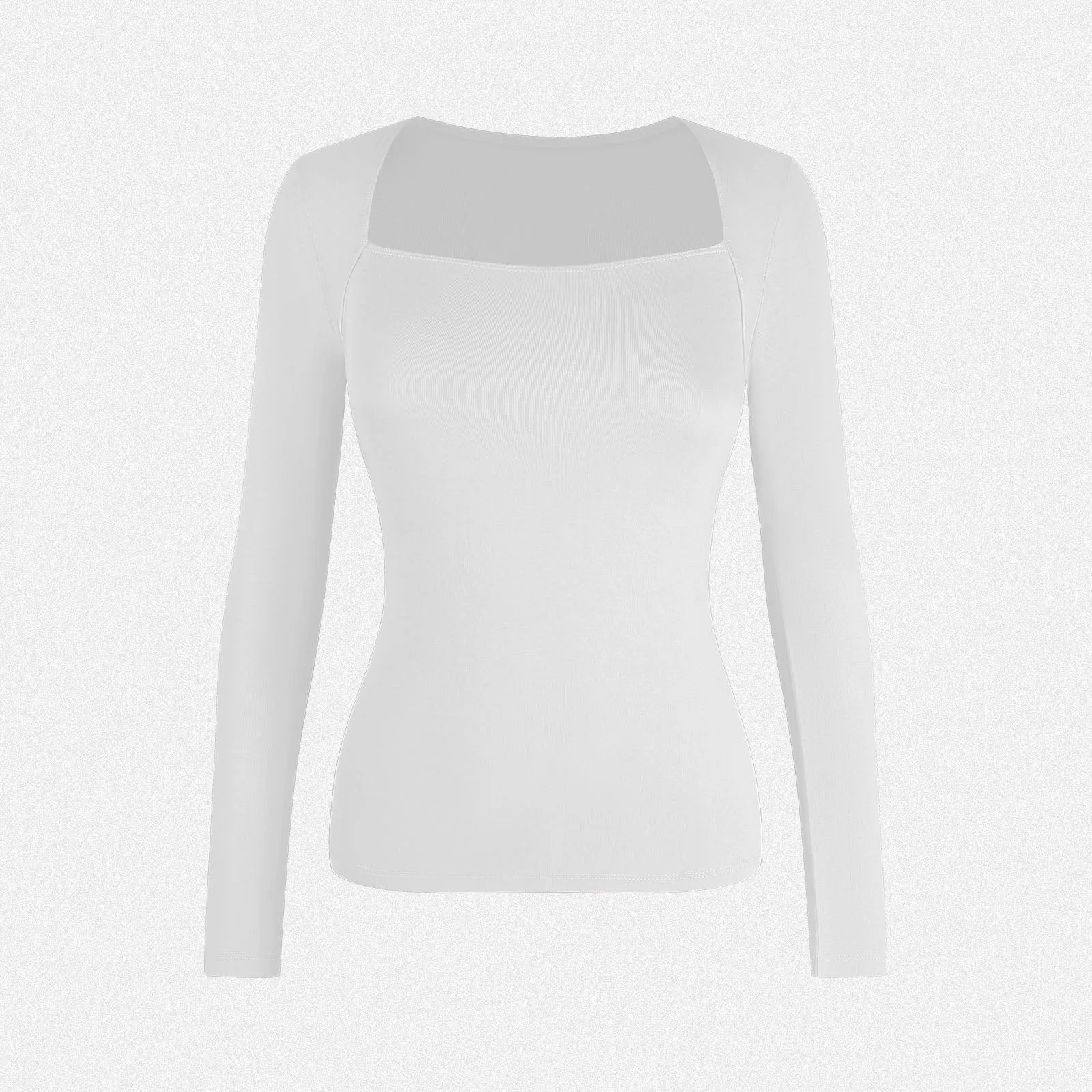 Shaperin Long Sleeve Square Neck Tops Y2K Slim Fit Shirt