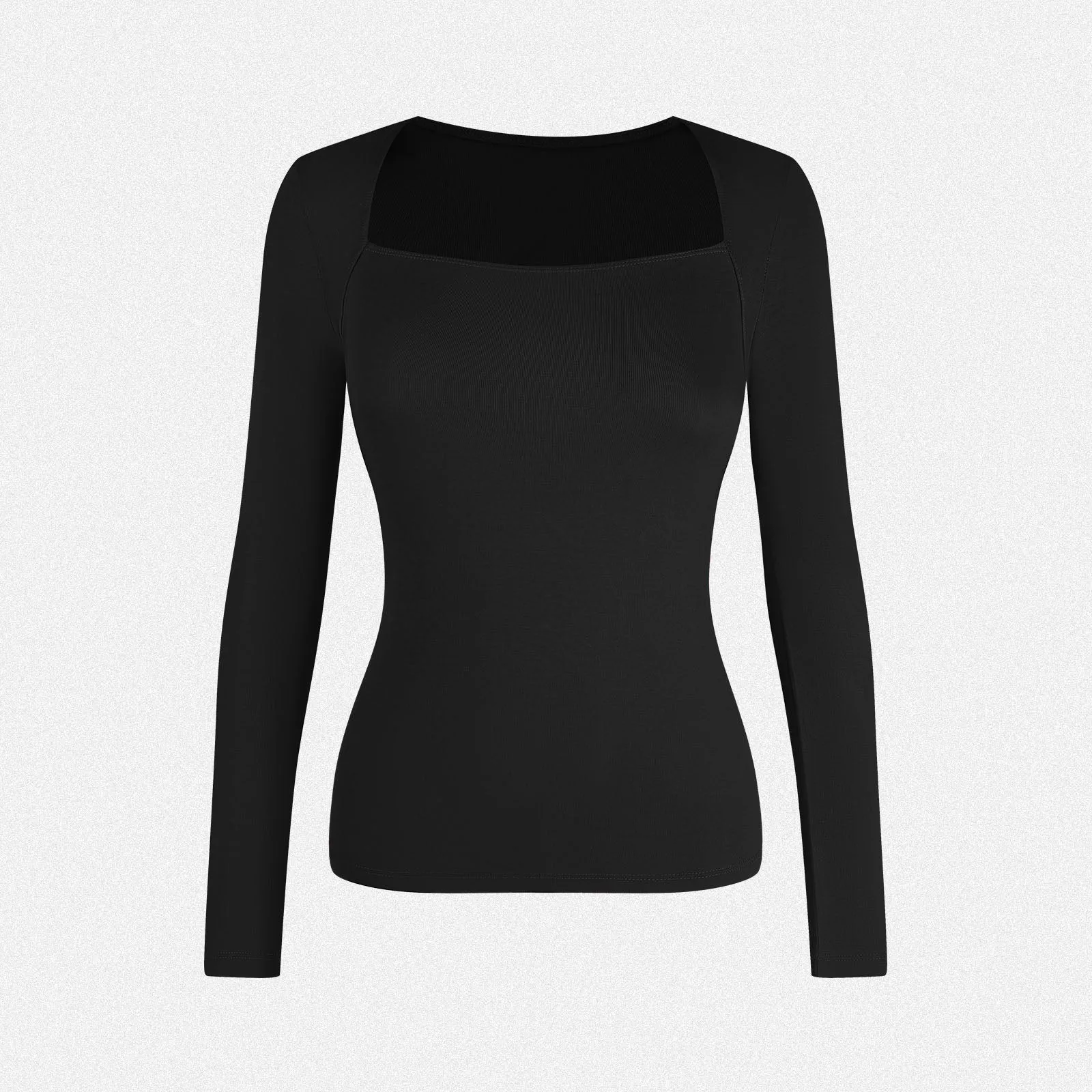 Shaperin Long Sleeve Square Neck Tops Y2K Slim Fit Shirt