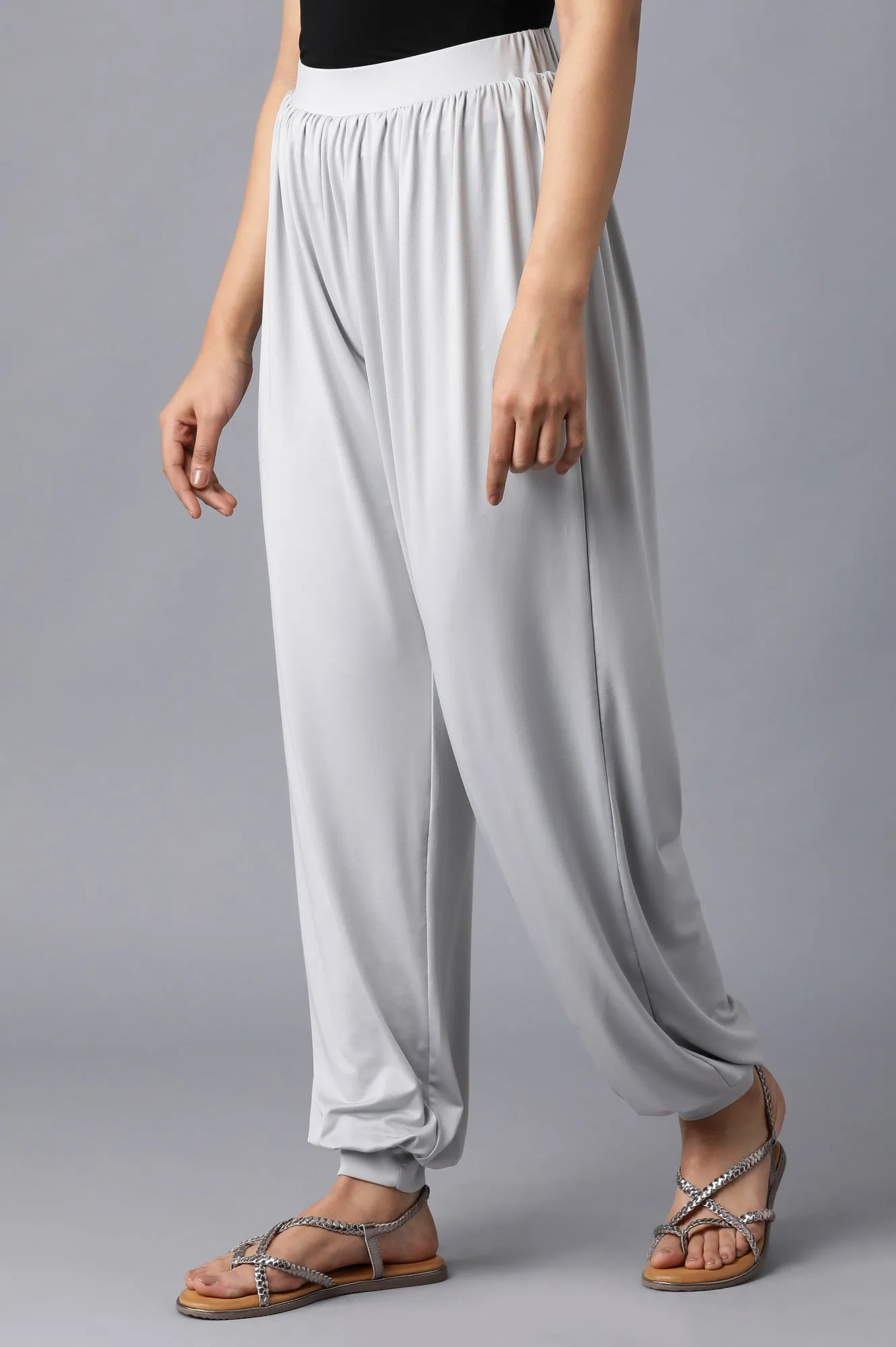 Silver Flared Harem Pants
