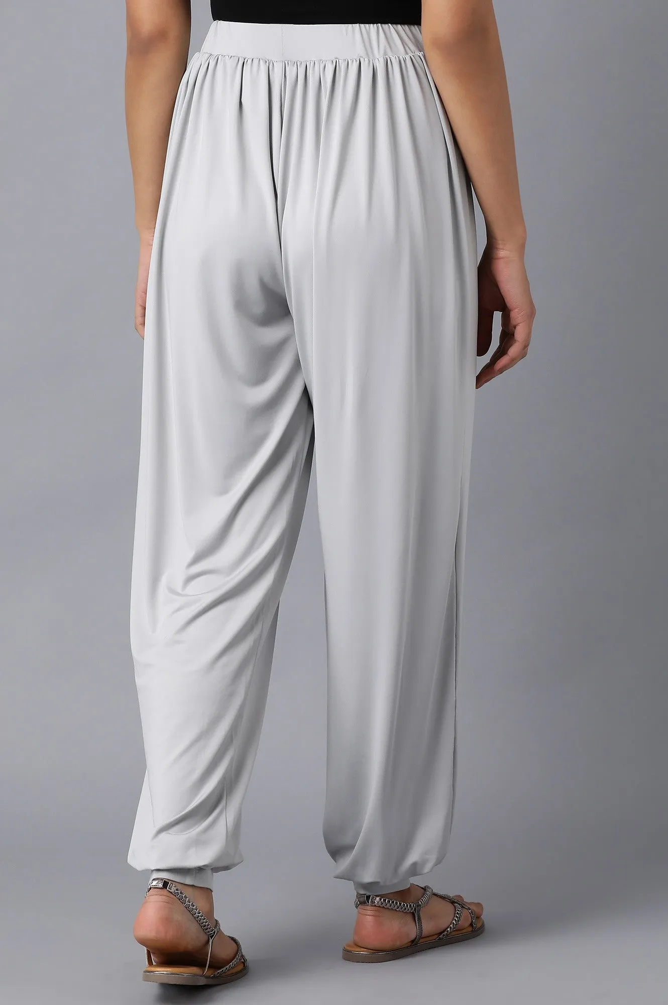 Silver Flared Harem Pants