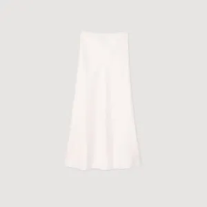 Skyn Long Satin-Effect Skirt Ecru