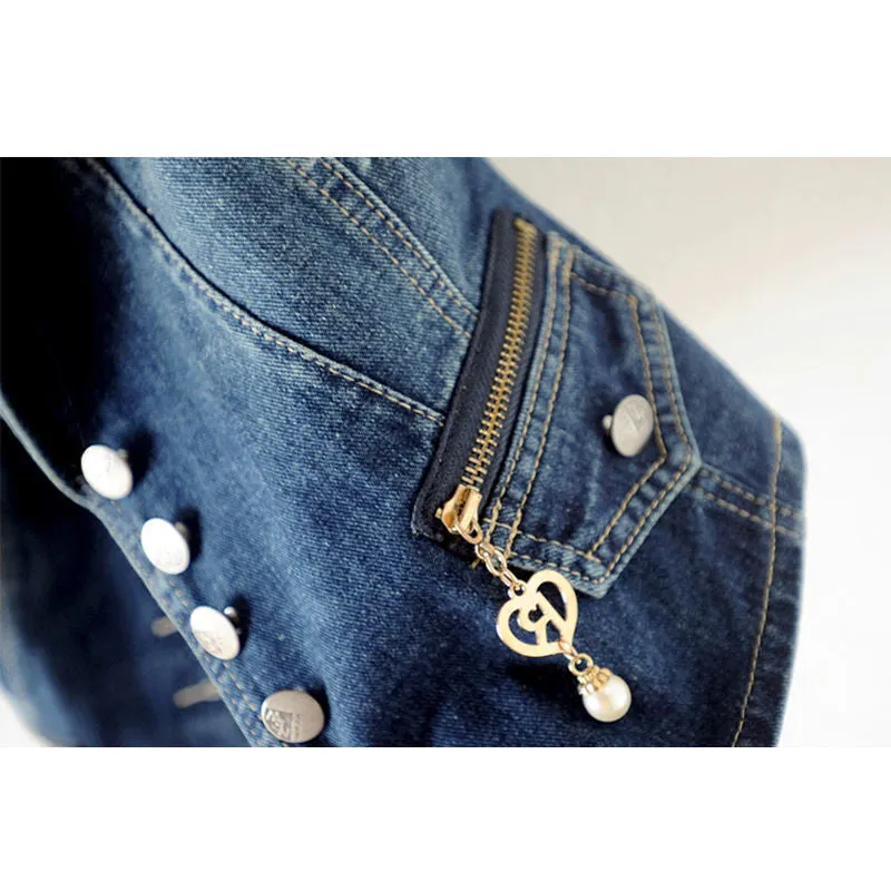 Sleeveless Short Jeans Waist coats