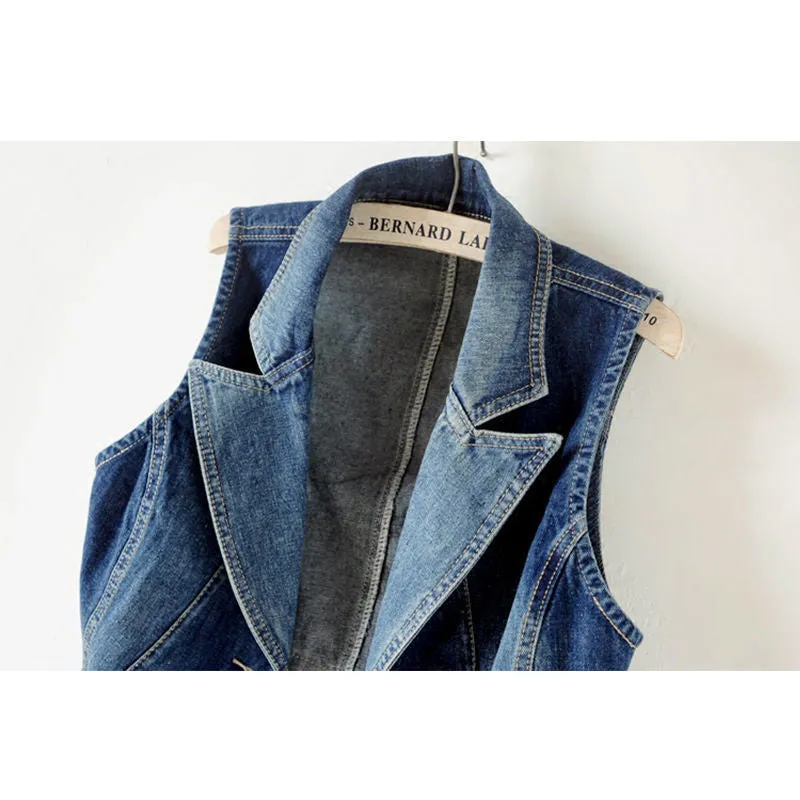Sleeveless Short Jeans Waist coats