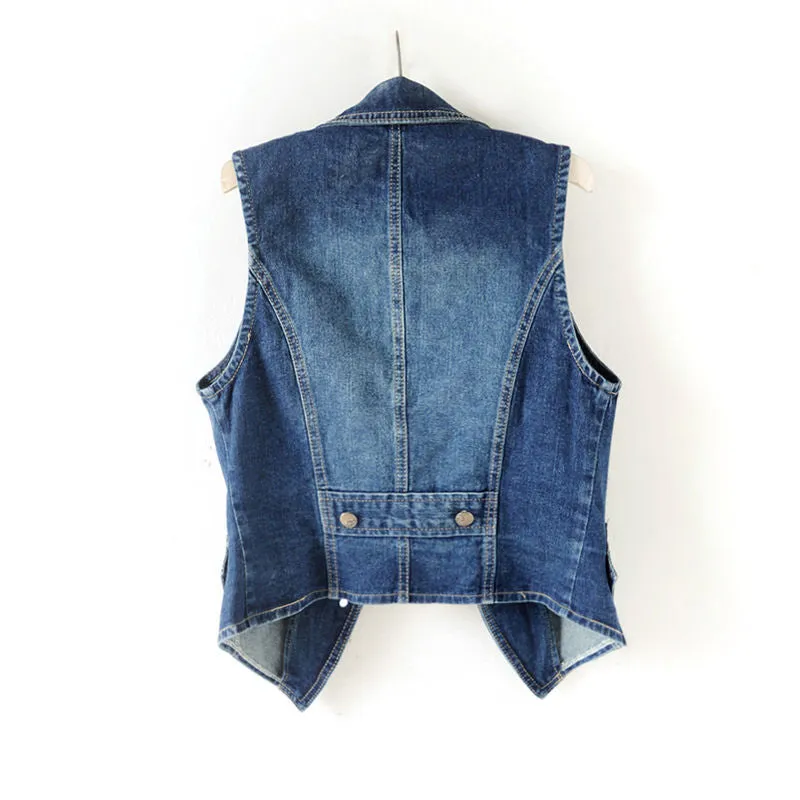 Sleeveless Short Jeans Waist coats