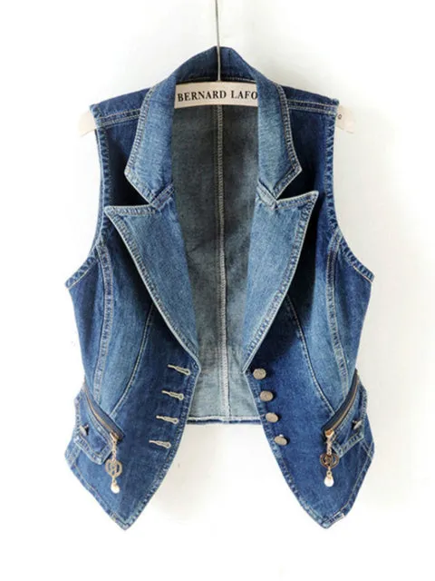 Sleeveless Short Jeans Waist coats