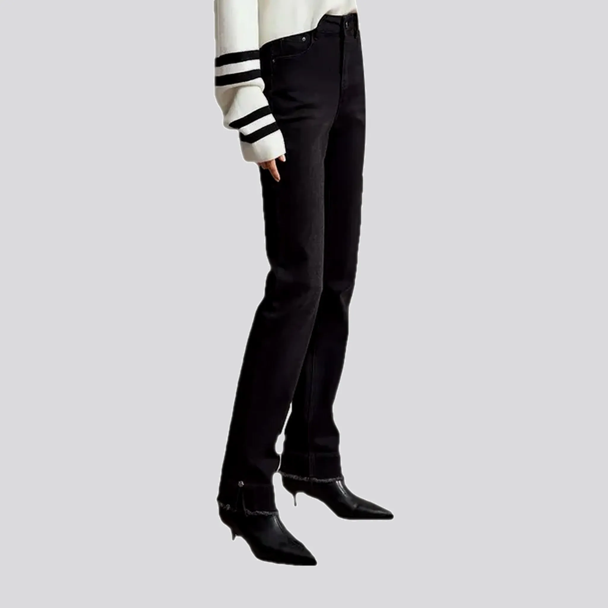Slim fit fashionable elastic jeans for women