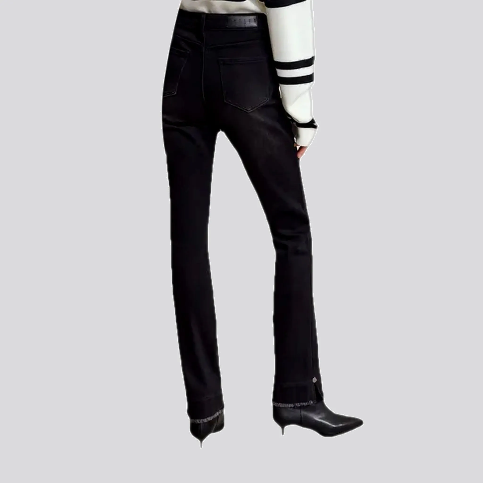 Slim fit fashionable elastic jeans for women