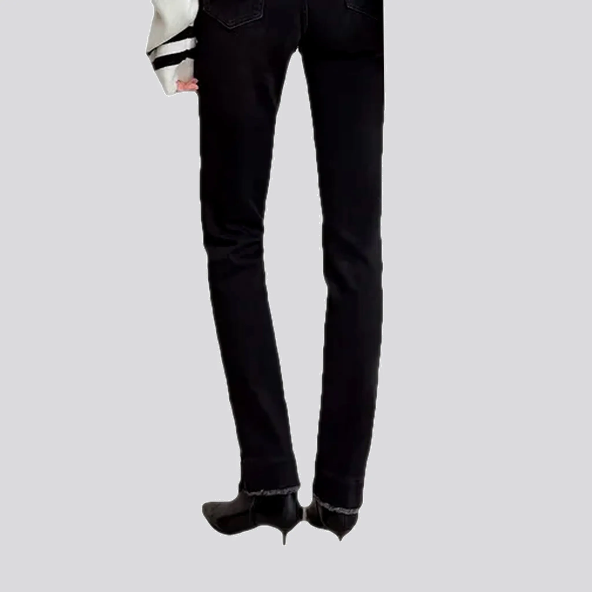 Slim fit fashionable elastic jeans for women