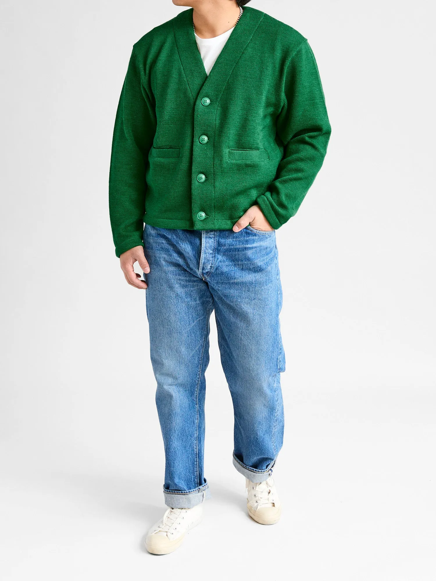 Slouchy Cardigan in Kelly Green