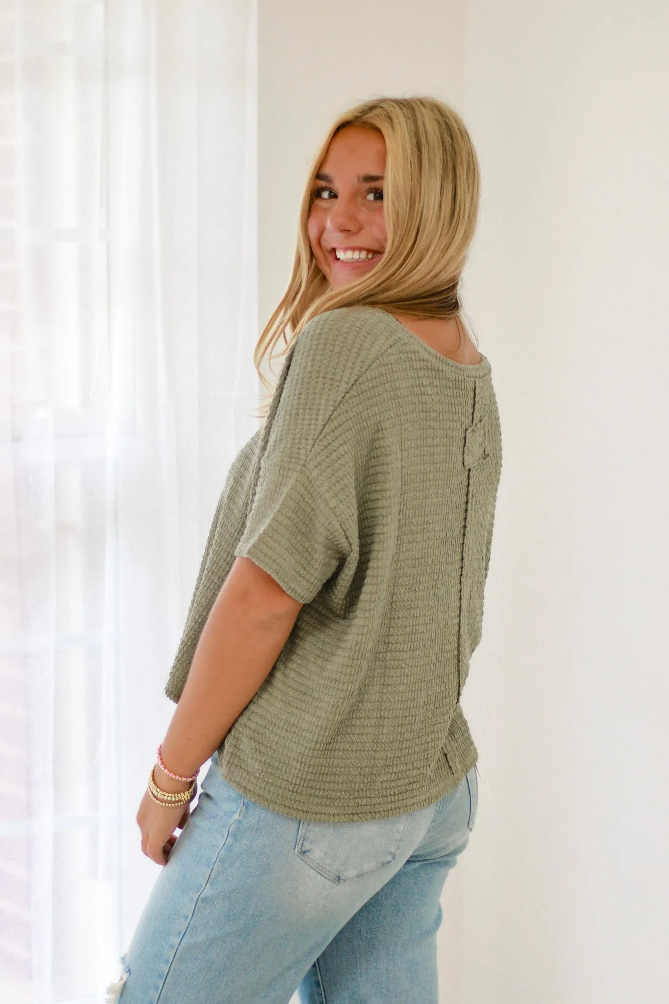 So Perfect Basic Tee in Light Olive