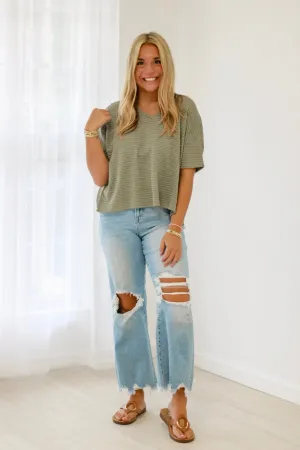 So Perfect Basic Tee in Light Olive
