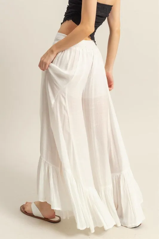 SOFIA RUFFLE WIDE LEG PANTS
