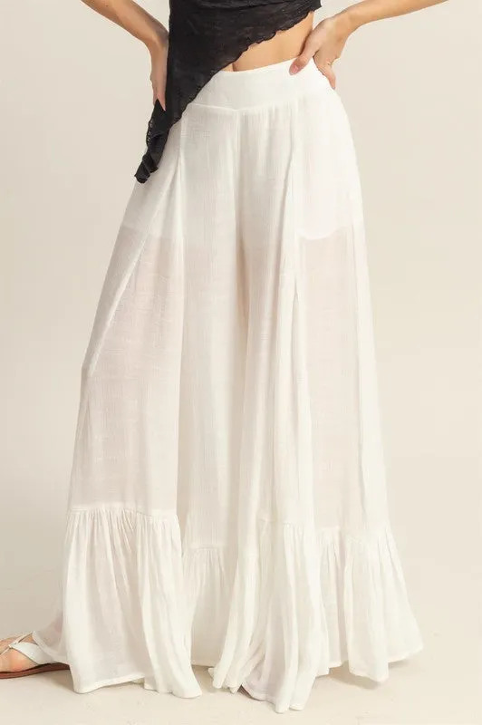 SOFIA RUFFLE WIDE LEG PANTS