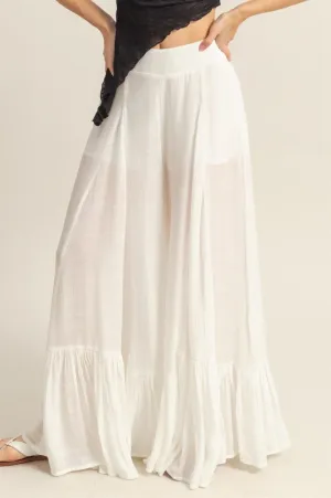 SOFIA RUFFLE WIDE LEG PANTS
