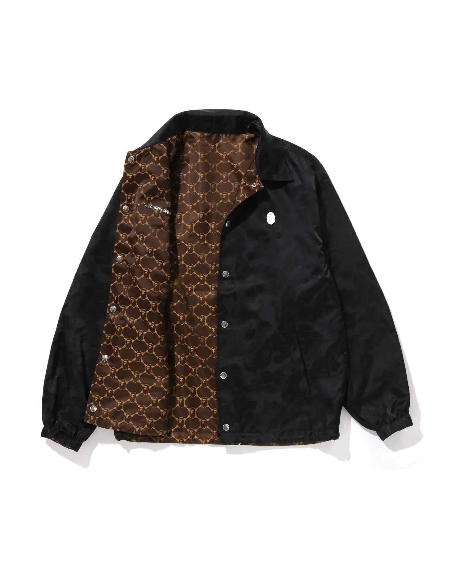 Solid Camo Jacquard Nylon Reversible Coach Jacket