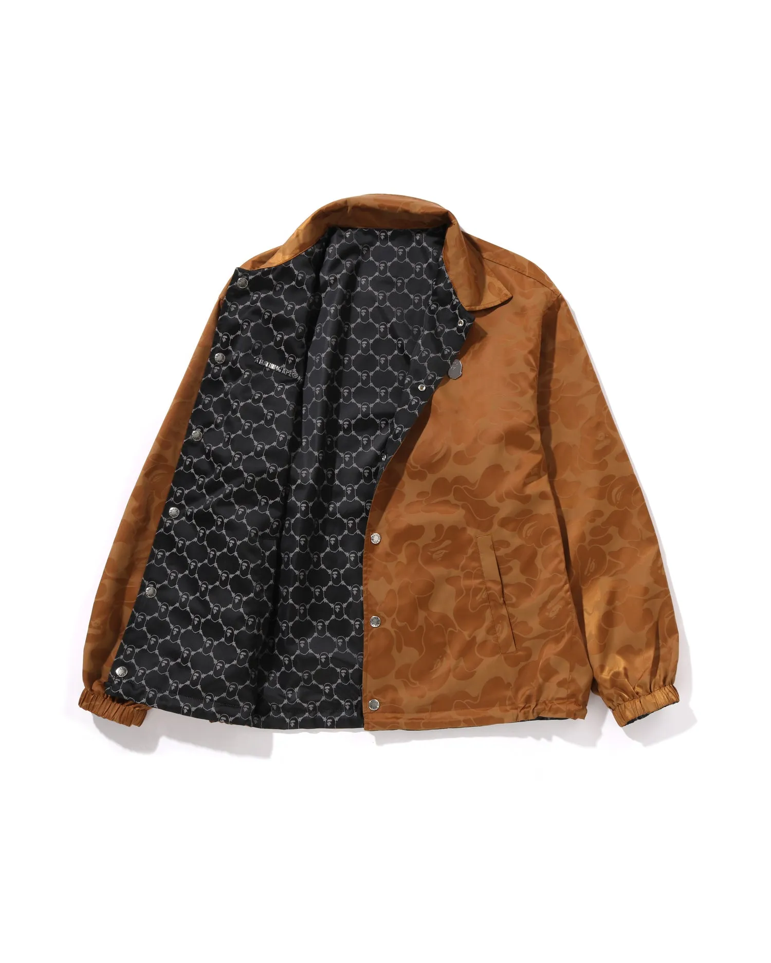 Solid Camo Jacquard Nylon Reversible Coach Jacket