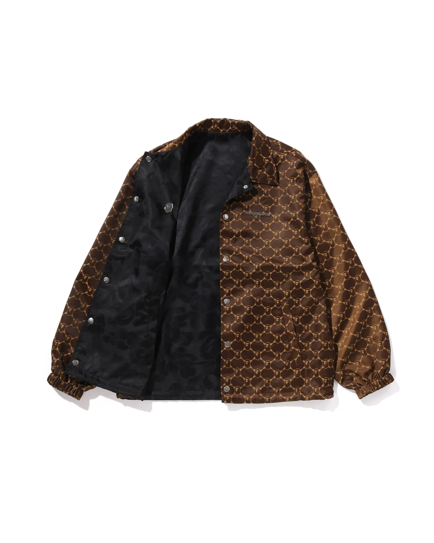 Solid Camo Jacquard Nylon Reversible Coach Jacket