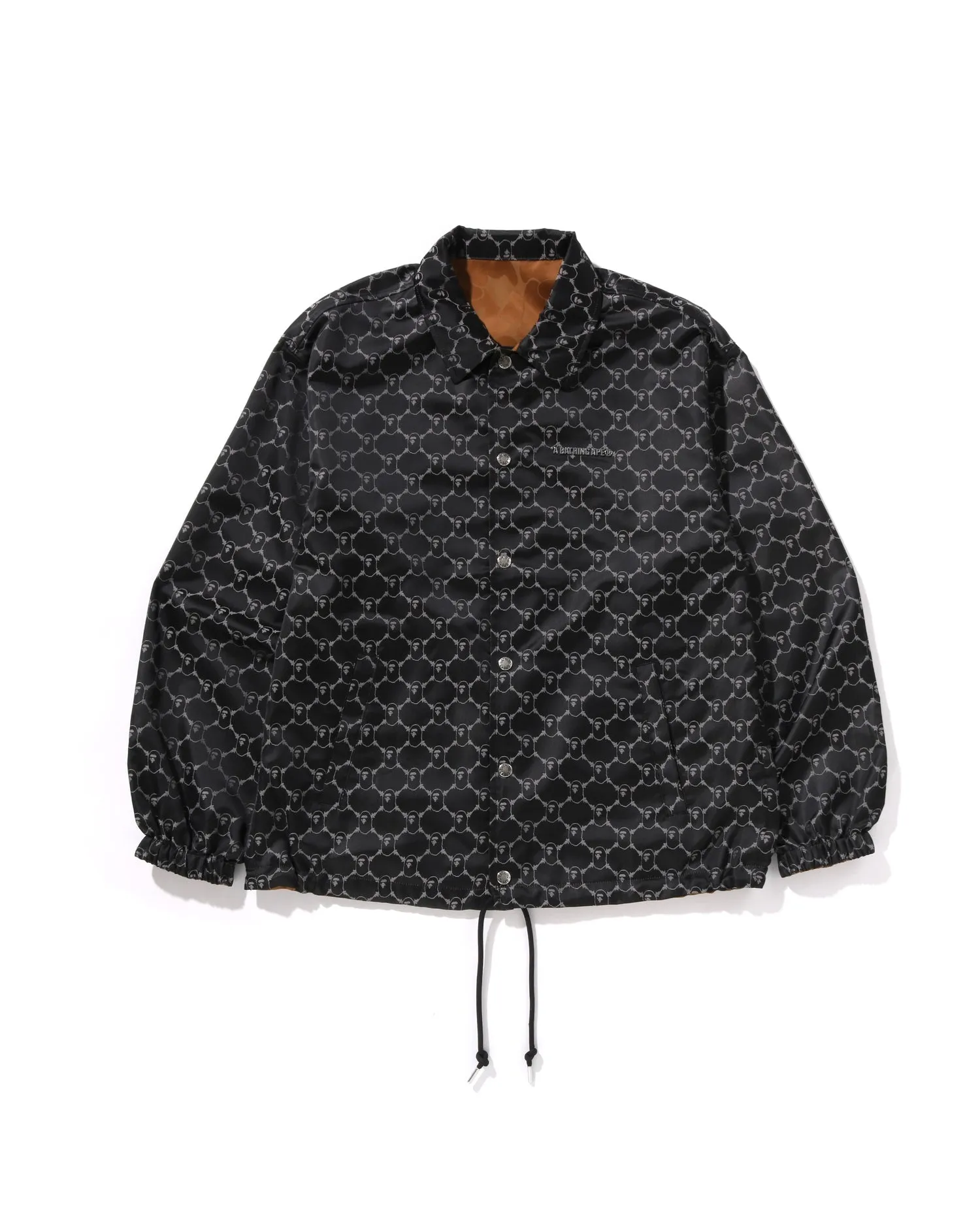 Solid Camo Jacquard Nylon Reversible Coach Jacket