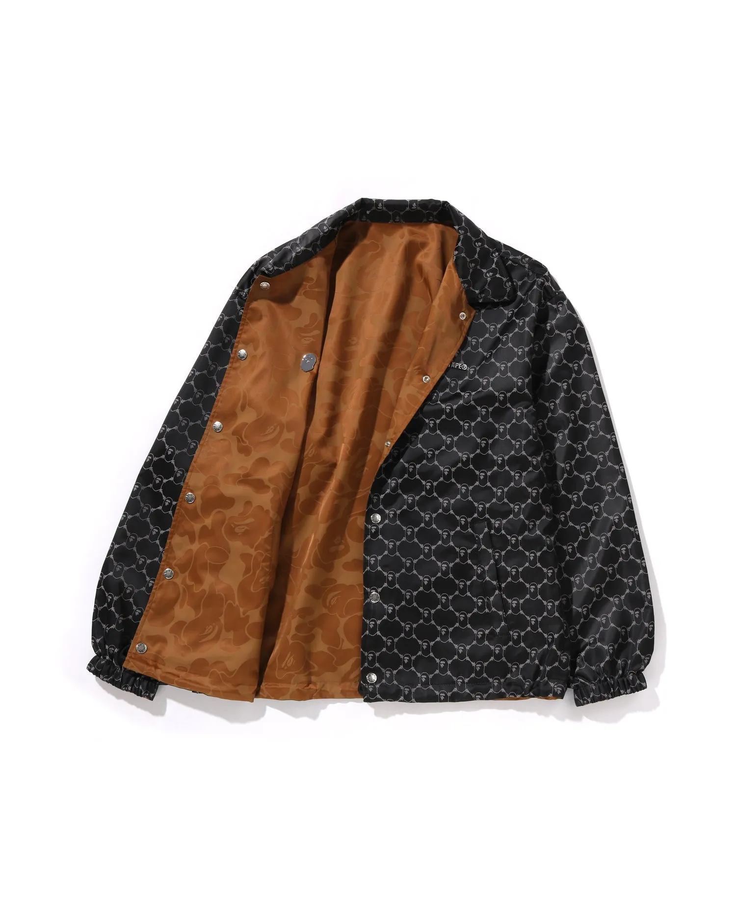 Solid Camo Jacquard Nylon Reversible Coach Jacket