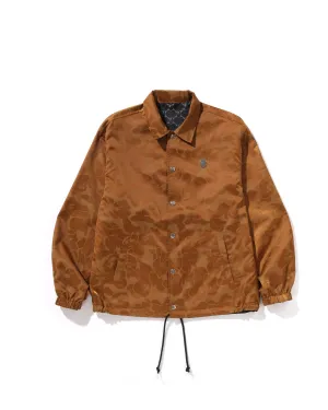 Solid Camo Jacquard Nylon Reversible Coach Jacket