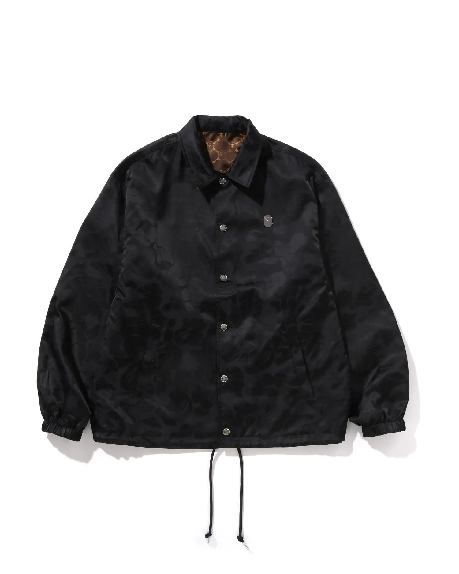 Solid Camo Jacquard Nylon Reversible Coach Jacket