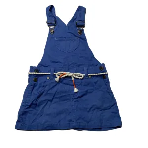 Sprout blue cotton overalls dress / pinafore, size 2, Pre-loved