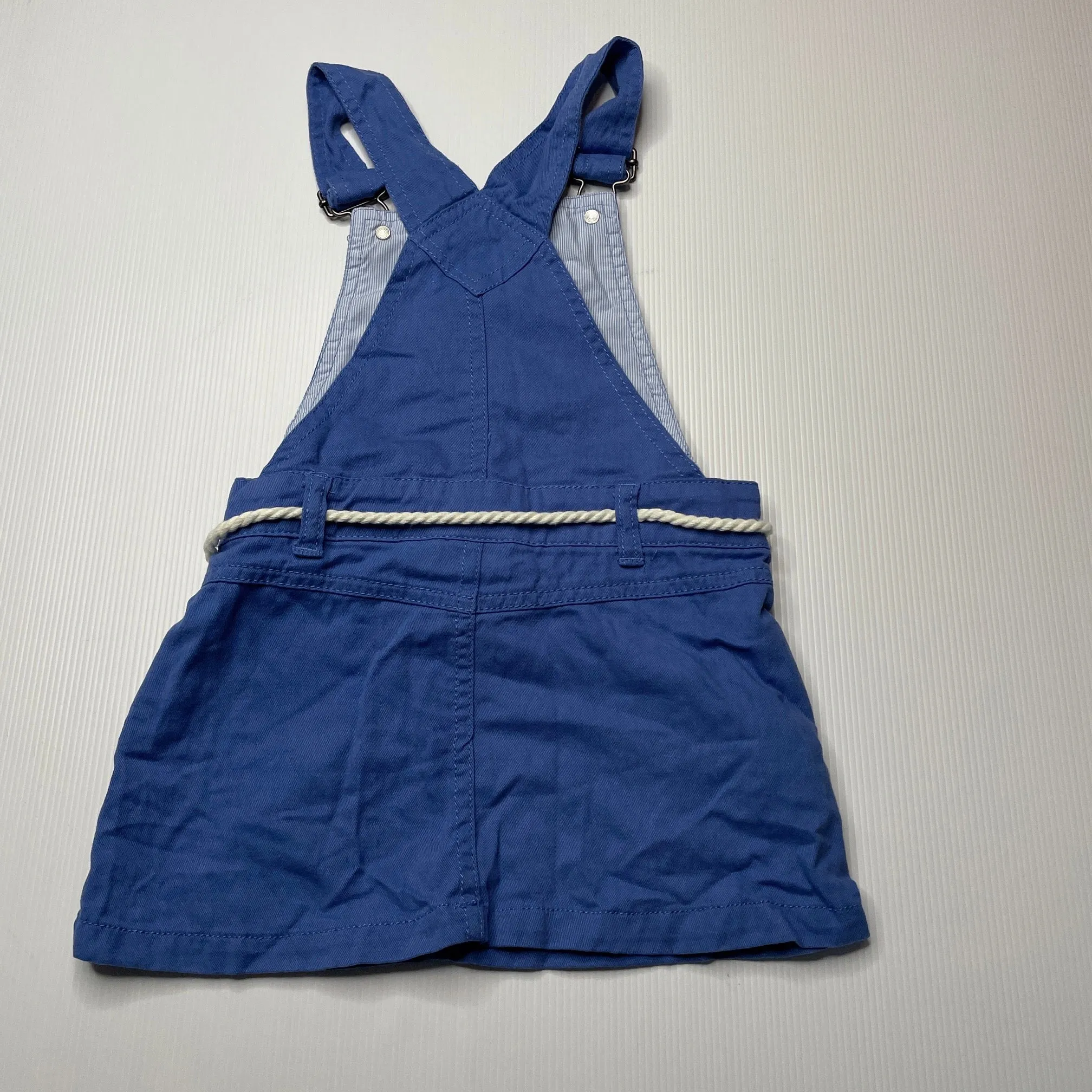 Sprout blue cotton overalls dress / pinafore, size 2, Pre-loved