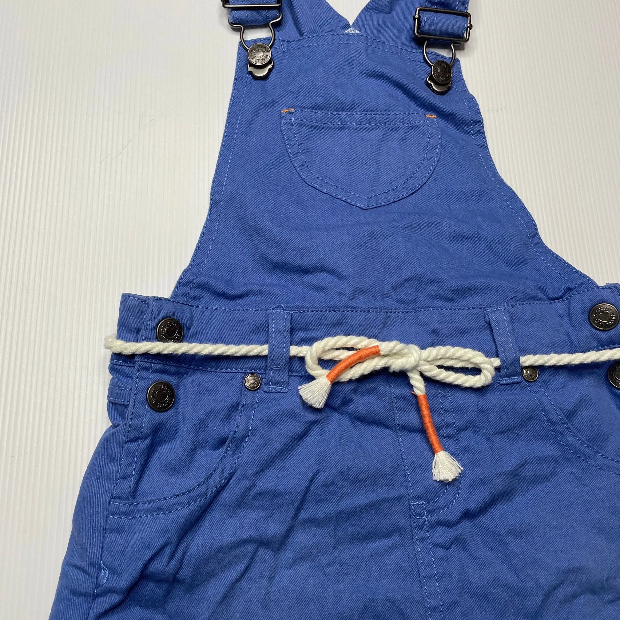 Sprout blue cotton overalls dress / pinafore, size 2, Pre-loved