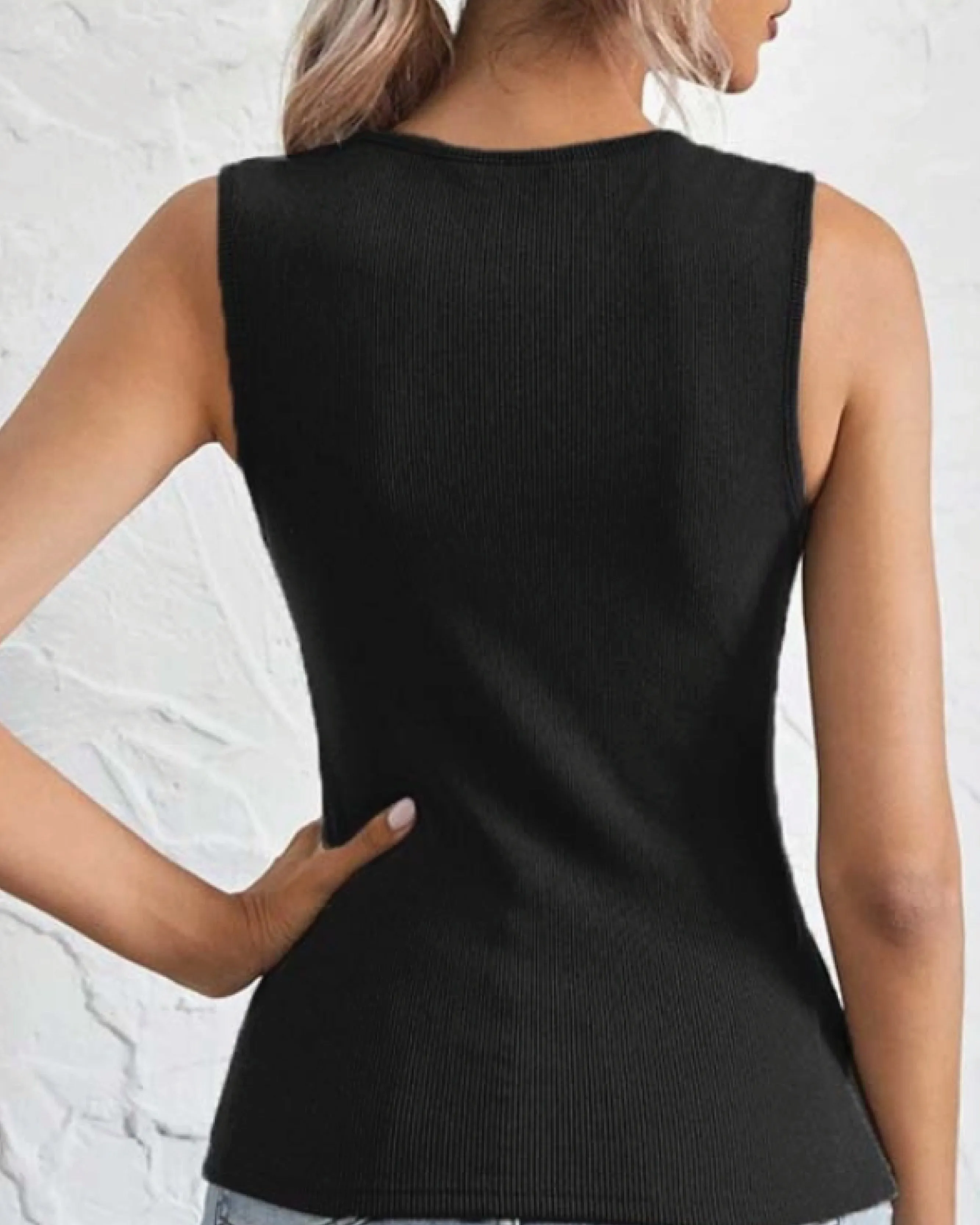 Square Kneck Knit Tank