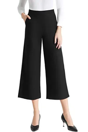 Stretchy Wide Leg Crop Pants