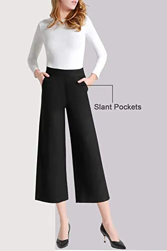 Stretchy Wide Leg Crop Pants