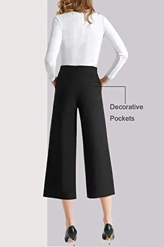 Stretchy Wide Leg Crop Pants