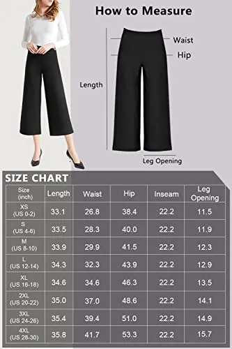 Stretchy Wide Leg Crop Pants