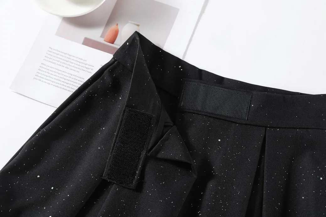 Stylish Sequin Wide-Leg Trousers for a Casual Look
