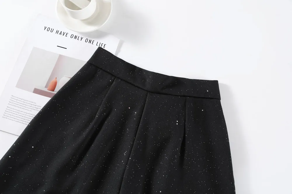 Stylish Sequin Wide-Leg Trousers for a Casual Look
