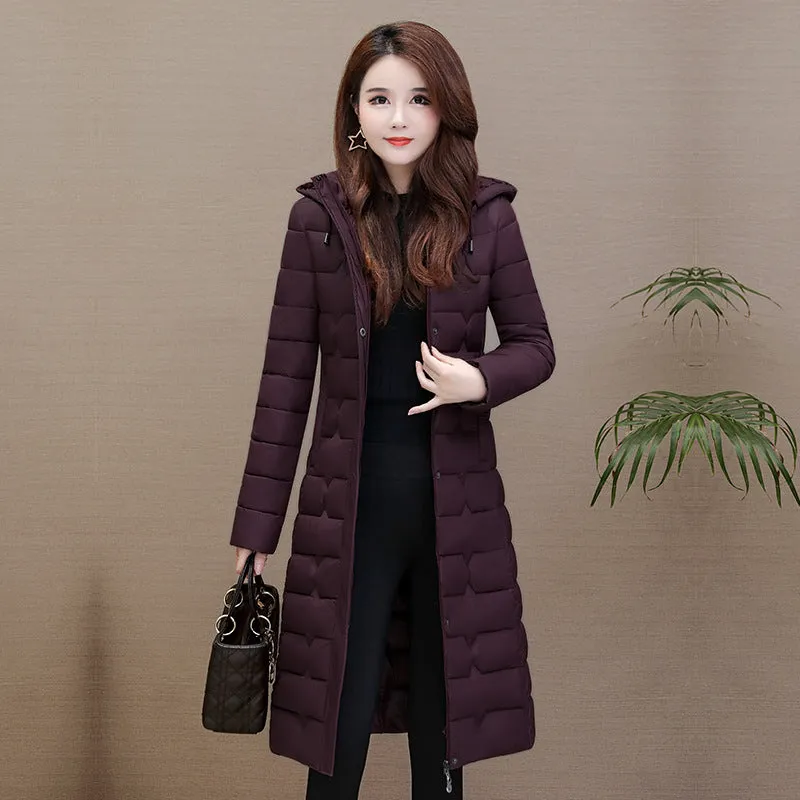 Stylish Water-Resistant Knee-Length Puffer Coat with In-Seam Pockets