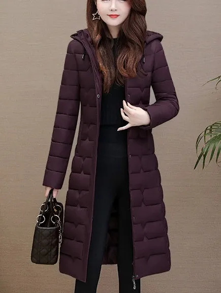 Stylish Water-Resistant Knee-Length Puffer Coat with In-Seam Pockets