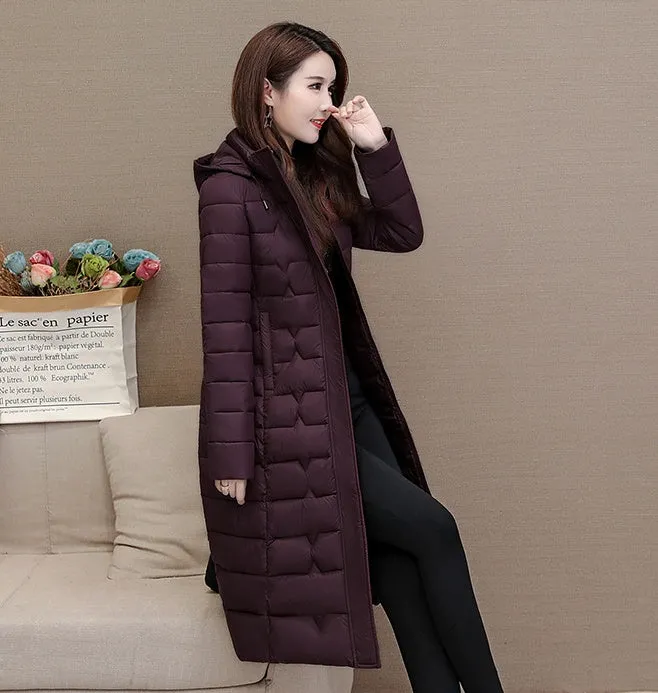 Stylish Water-Resistant Knee-Length Puffer Coat with In-Seam Pockets