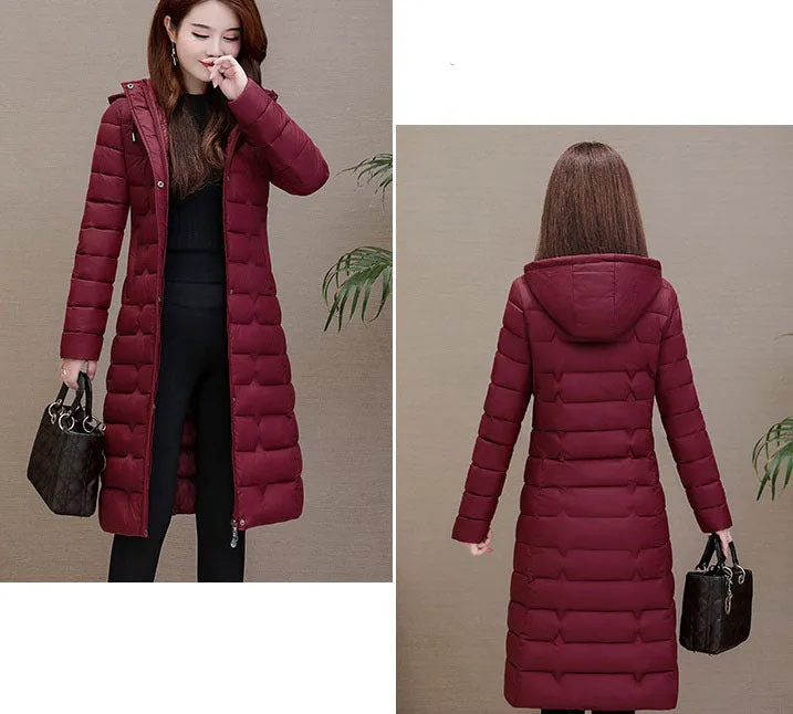Stylish Water-Resistant Knee-Length Puffer Coat with In-Seam Pockets