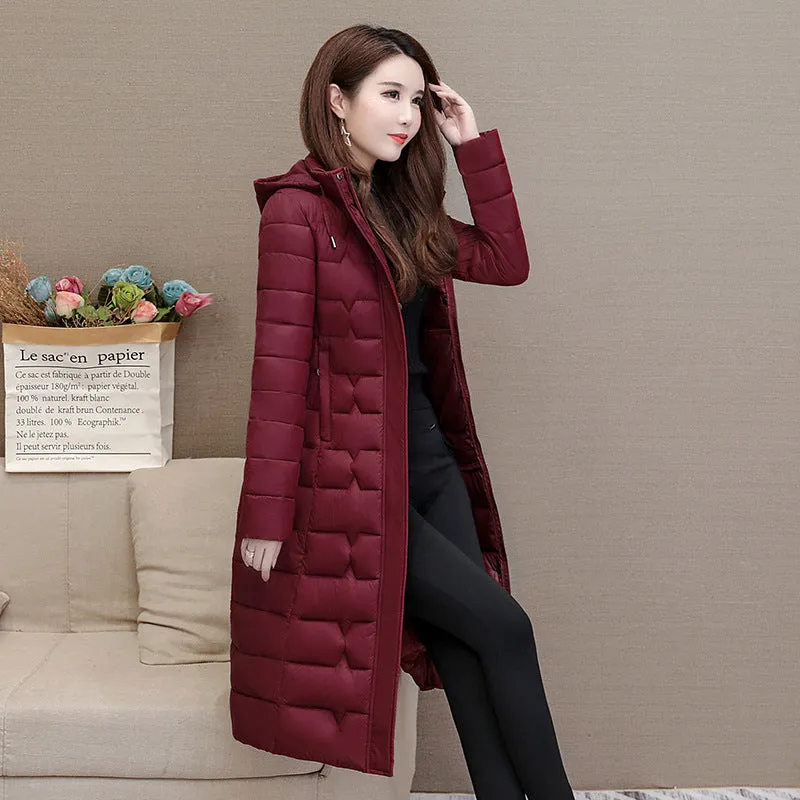 Stylish Water-Resistant Knee-Length Puffer Coat with In-Seam Pockets