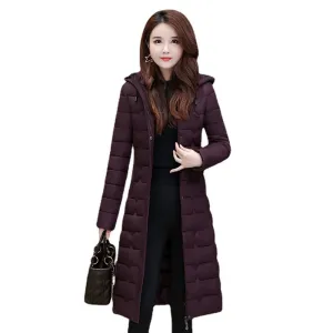 Stylish Water-Resistant Knee-Length Puffer Coat with In-Seam Pockets