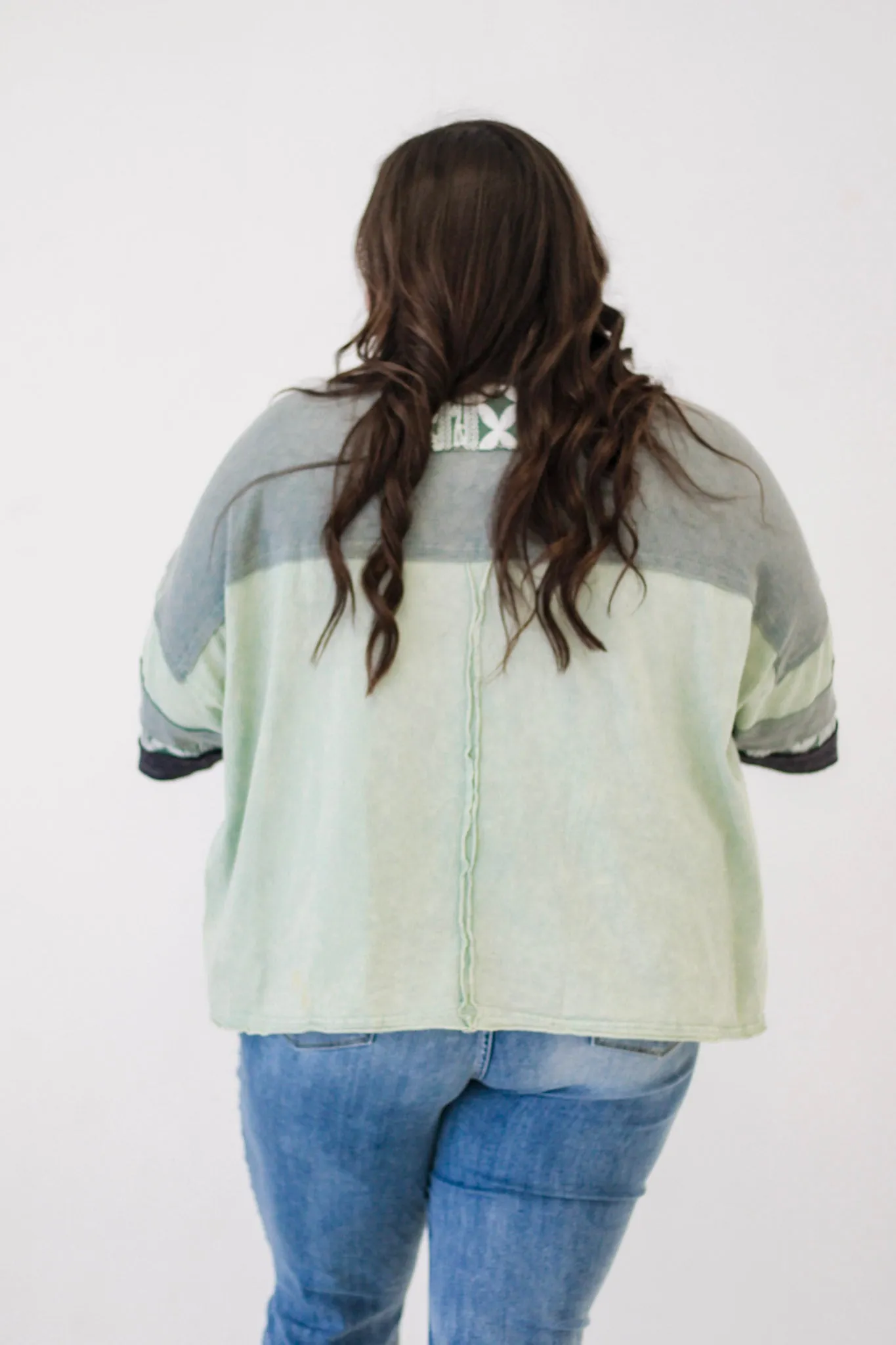 Sunny Day Fun Washed Fabric Top in Sage by Oli & Hali