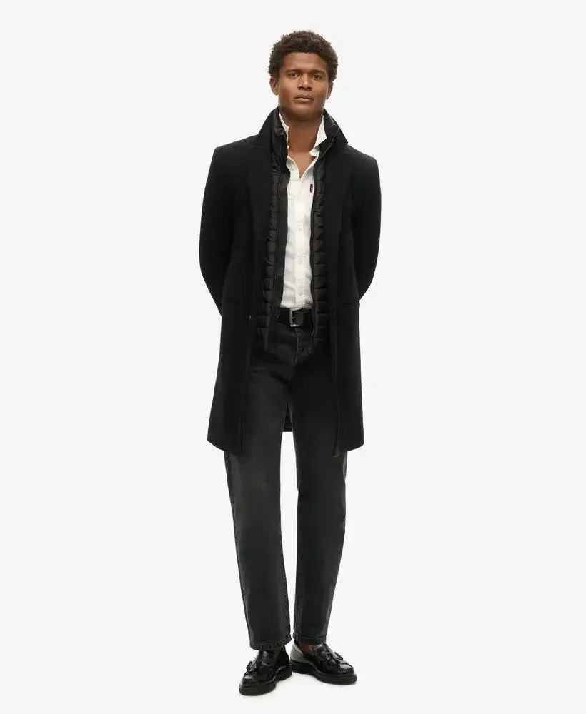 Superdry Mens 2 In 1 Towncoat Overcoat Black