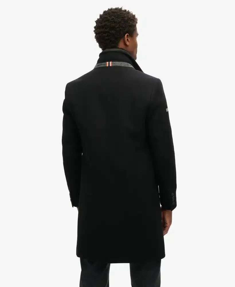 Superdry Mens 2 In 1 Towncoat Overcoat Black