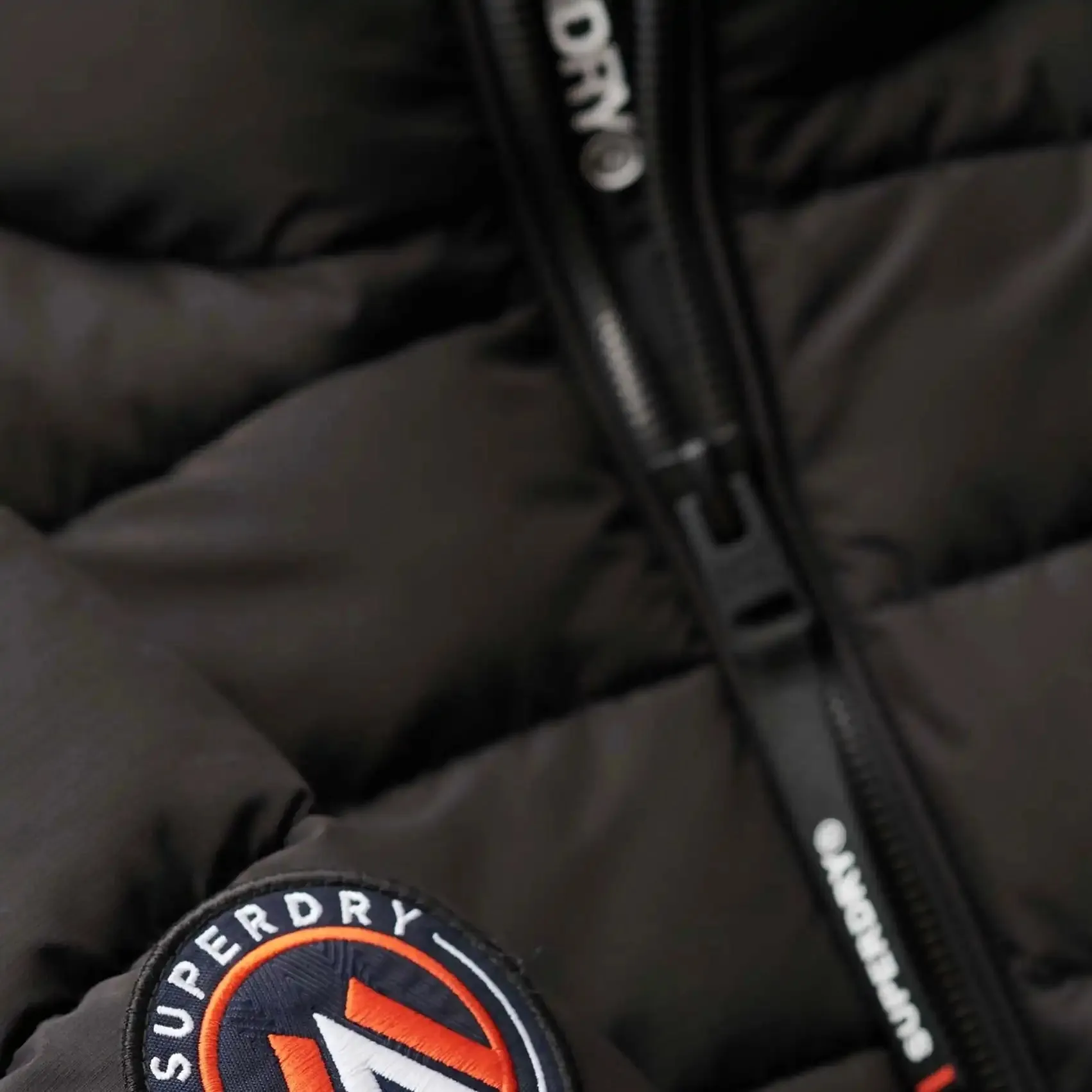 Superdry Mens Fuji Embroidered Padded Jacket Black