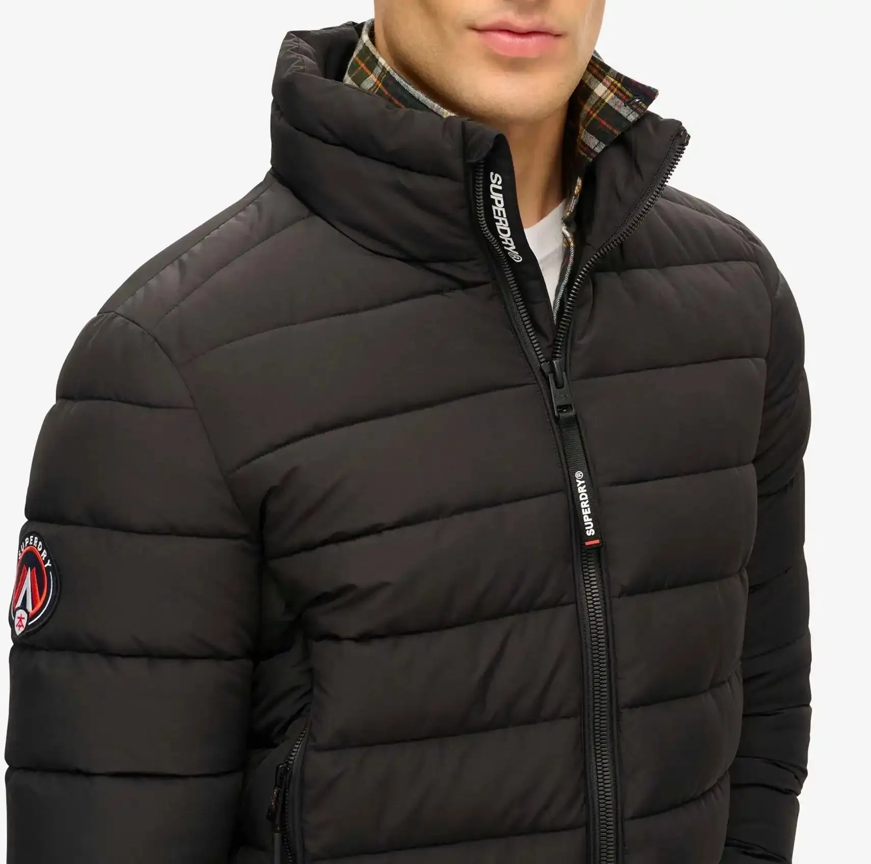 Superdry Mens Fuji Embroidered Padded Jacket Black