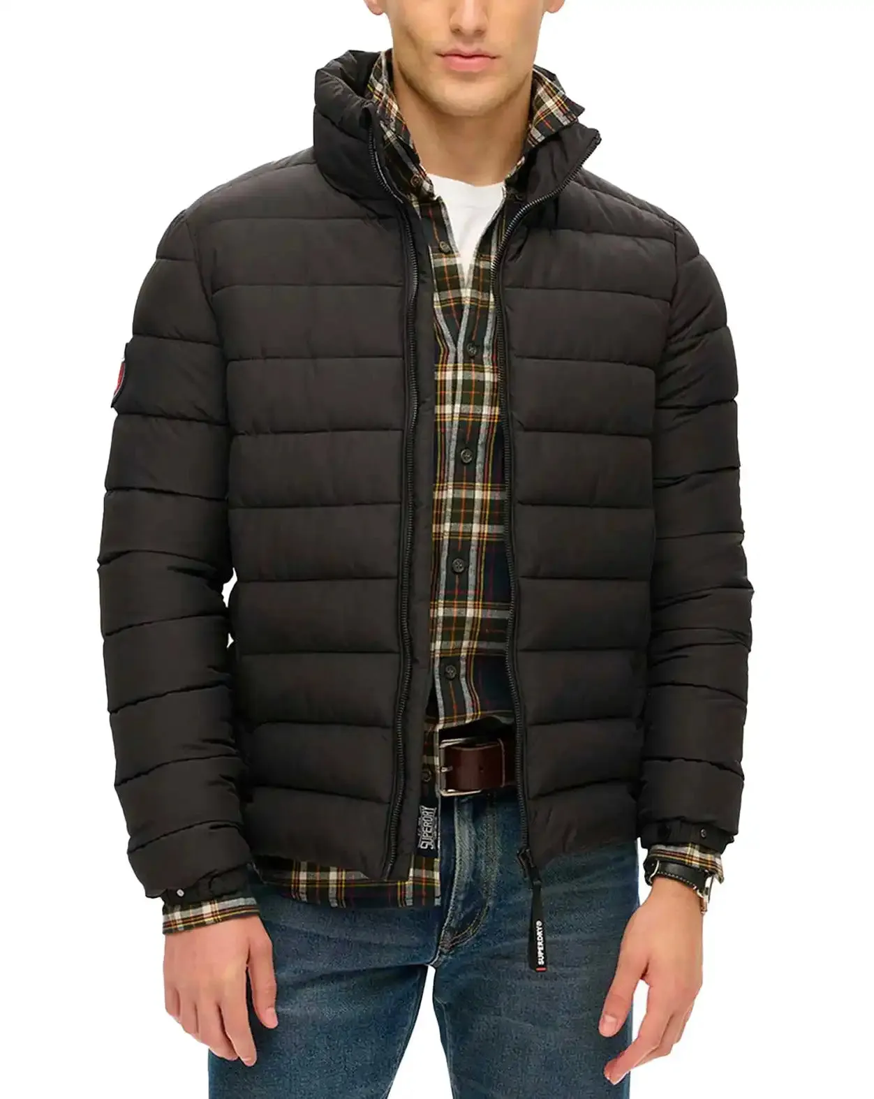 Superdry Mens Fuji Embroidered Padded Jacket Black