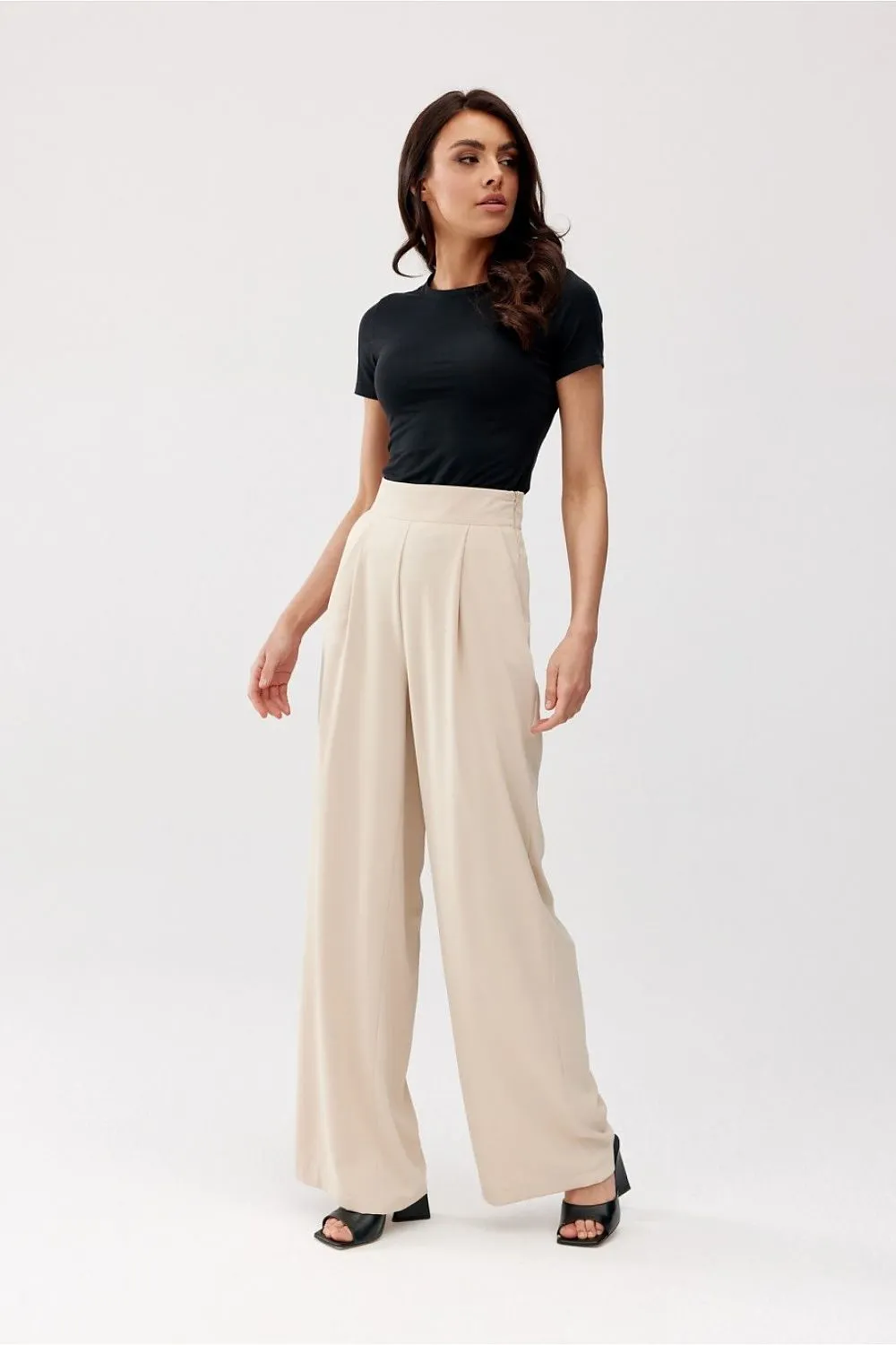 Tailored High-Waist Wide-Leg Trousers
